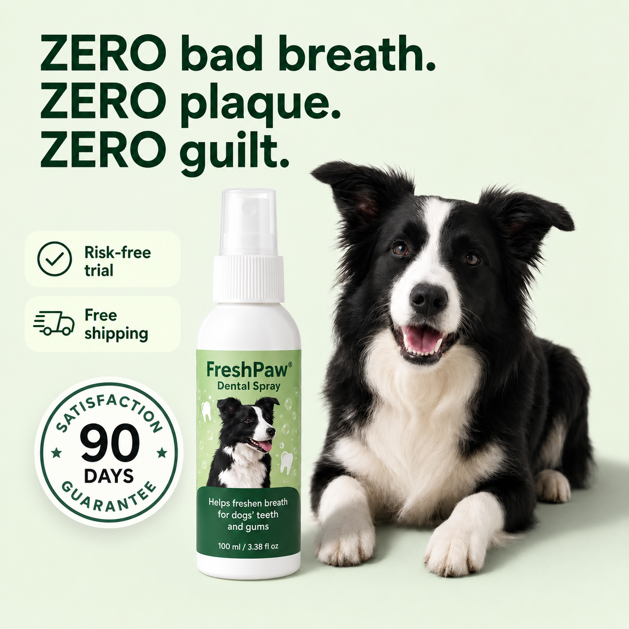 FreshPaw™ Dental Spray – Eliminates the bacteria that cause tartar and bad breath in dogs