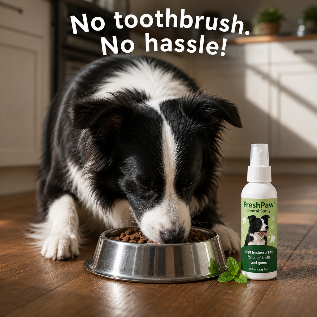 FreshPaw™ Dental Spray – Eliminates the bacteria that cause tartar and bad breath in dogs